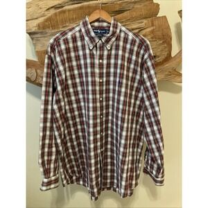 Ralph Lauren Men's Button Down Shirt  Polo Classic Fit XL Plaid Lt Weight VGUC